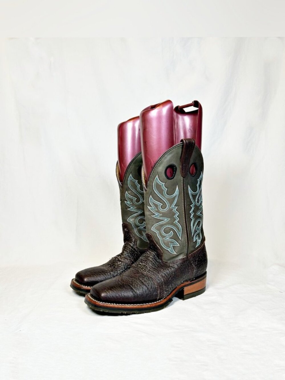 Double H Mens Daniel Brown Gray Two Tone Cowboy Western Roper Boots~8.5D~ DH4375